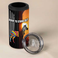 Angola 4 in 1 Can Cooler Tumbler with Sunset Zebra Design and African Nature - Wonder Print Shop