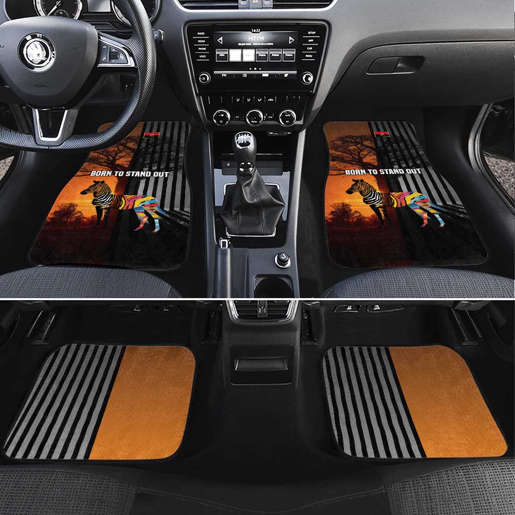 Angola Car Mats with Sunset Zebra Design and African Nature - Wonder Print Shop