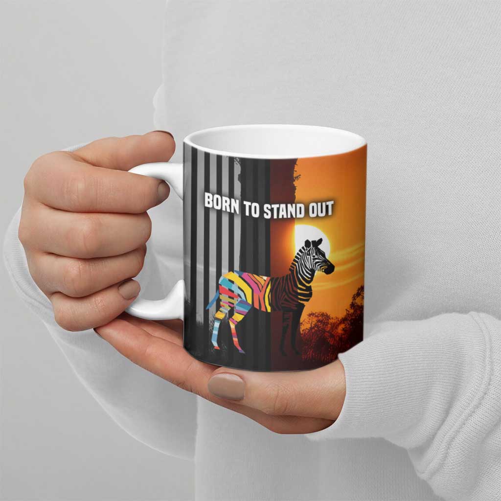 Angola Ceramic Mug with Sunset Zebra Design and African Nature - Wonder Print Shop