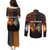 Angola Couples Matching Puletasi and Long Sleeve Button Shirt with Sunset Zebra Design and African Nature - Wonder Print Shop