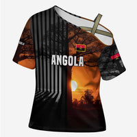 Angola Cross Shoulder Shirt with Sunset Zebra Design and African Nature - Wonder Print Shop