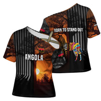 Angola Cross Shoulder Shirt with Sunset Zebra Design and African Nature - Wonder Print Shop