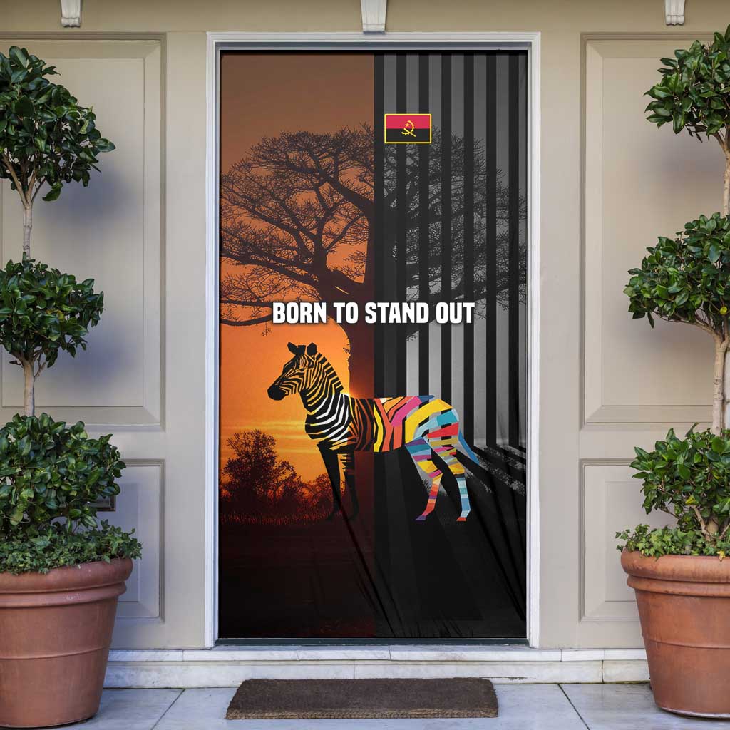 Angola Door Cover with Sunset Zebra Design and African Nature - Wonder Print Shop