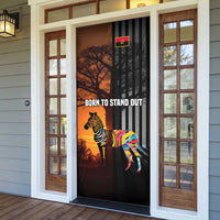 Angola Door Cover with Sunset Zebra Design and African Nature - Wonder Print Shop