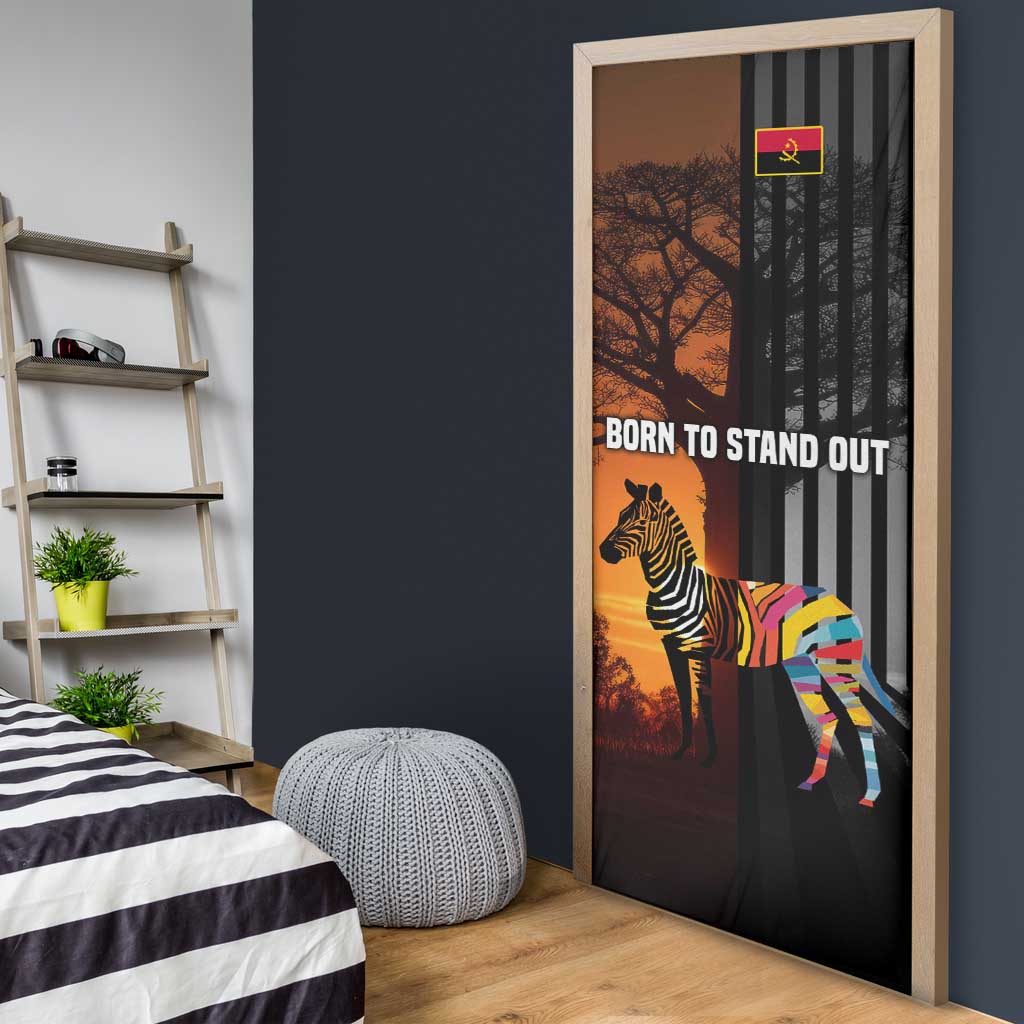 Angola Door Cover with Sunset Zebra Design and African Nature - Wonder Print Shop