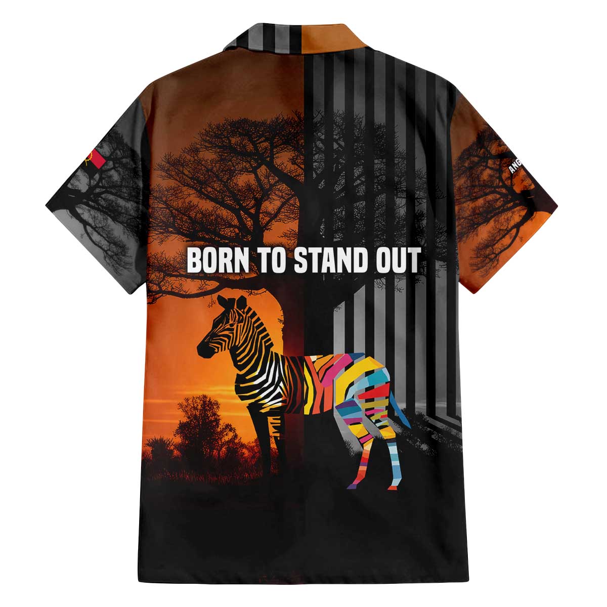 Angola Family Matching Off The Shoulder Long Sleeve Dress and Hawaiian Shirt with Sunset Zebra Design and African Nature - Wonder Print Shop