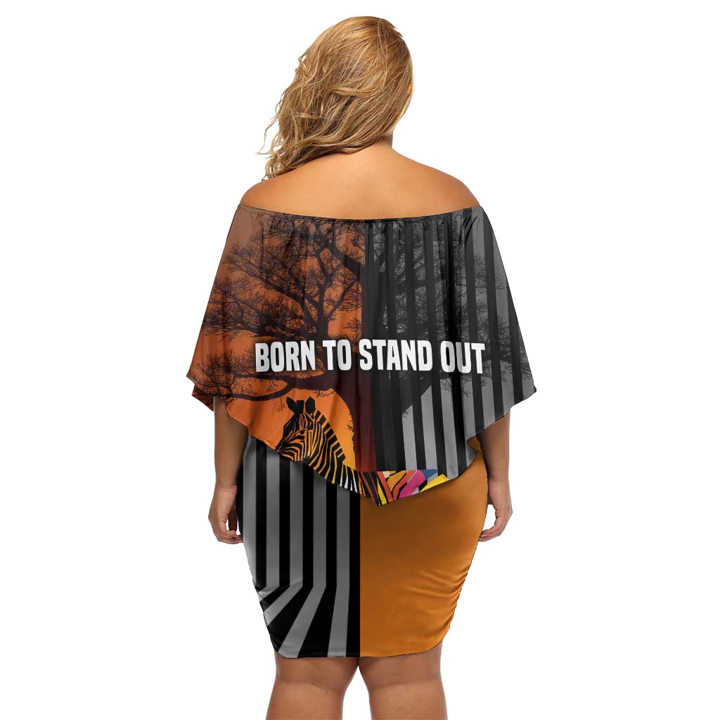 Angola Family Matching Off Shoulder Short Dress and Hawaiian Shirt with Sunset Zebra Design and African Nature - Wonder Print Shop