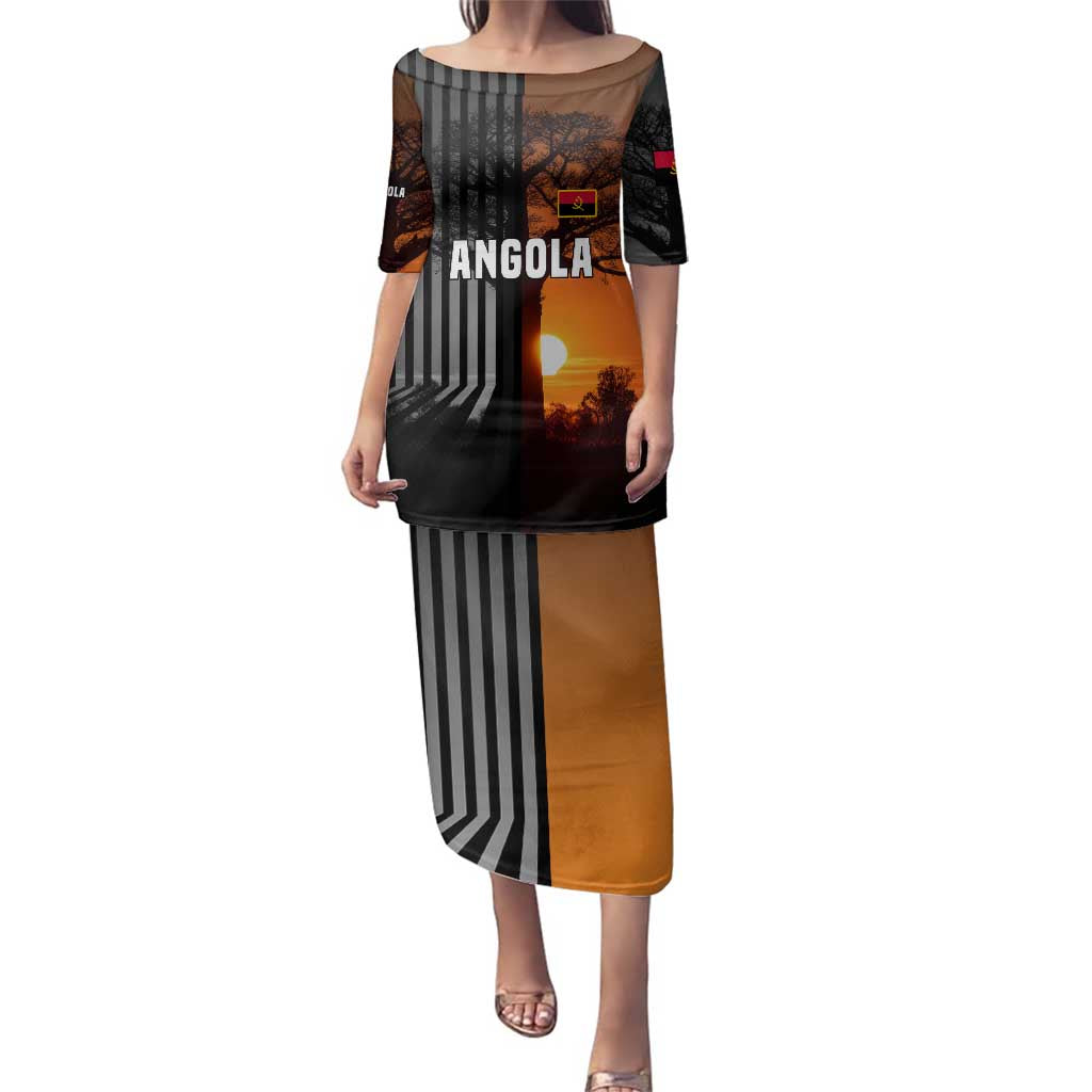 Angola Family Matching Puletasi and Hawaiian Shirt with Sunset Zebra Design and African Nature - Wonder Print Shop