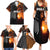 Angola Family Matching Summer Maxi Dress and Hawaiian Shirt with Sunset Zebra Design and African Nature - Wonder Print Shop