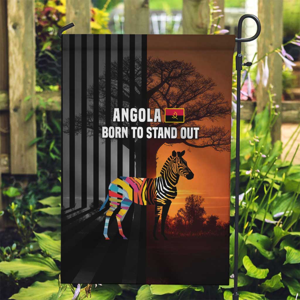 Angola Garden Flag with Sunset Zebra Design and African Nature - Wonder Print Shop