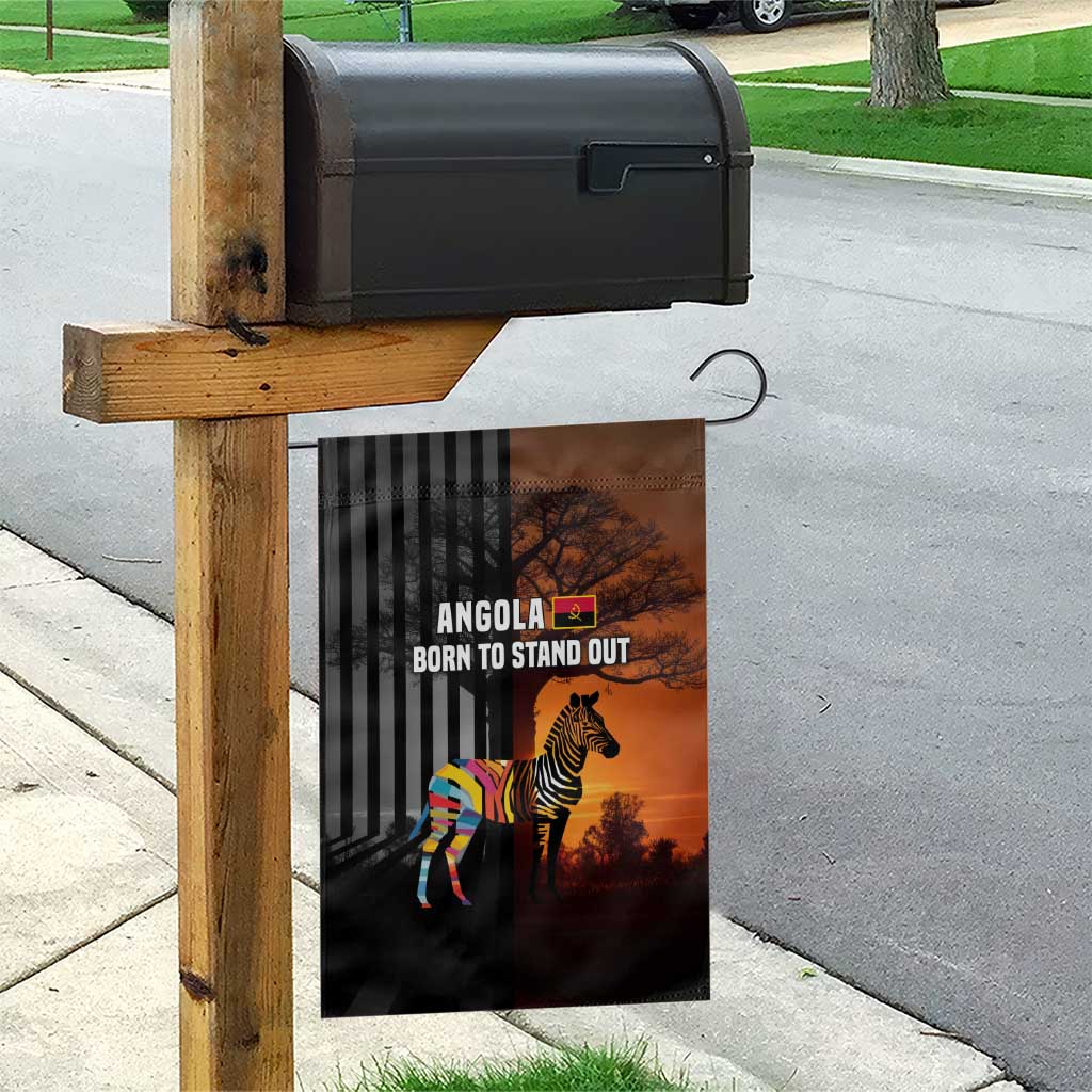 Angola Garden Flag with Sunset Zebra Design and African Nature - Wonder Print Shop