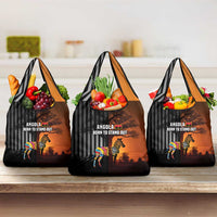 Angola Grocery Bag with Sunset Zebra Design and African Nature - Wonder Print Shop