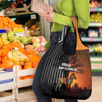 Angola Grocery Bag with Sunset Zebra Design and African Nature - Wonder Print Shop