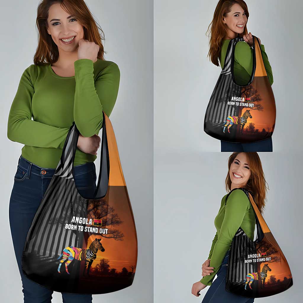 Angola Grocery Bag with Sunset Zebra Design and African Nature - Wonder Print Shop