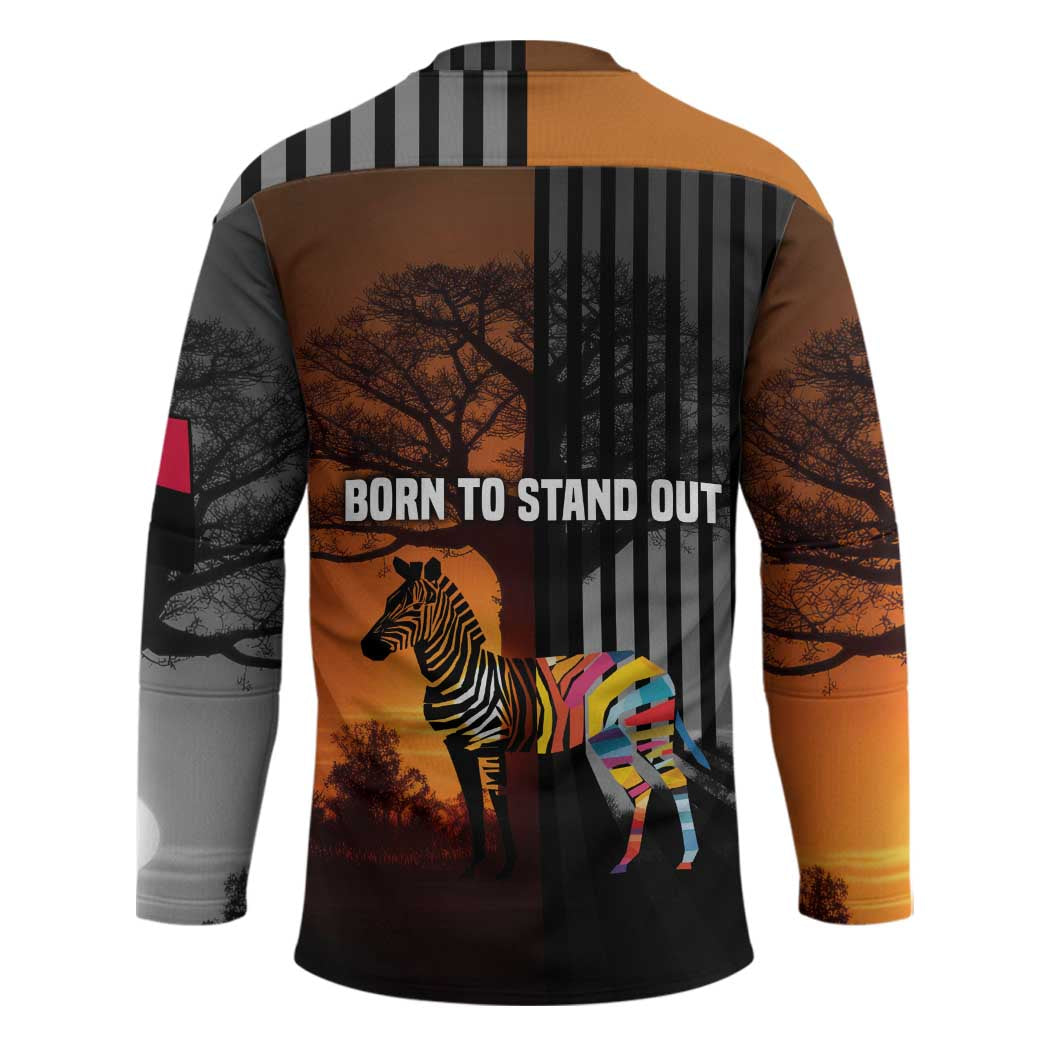 Angola Hockey Jersey with Sunset Zebra Design and African Nature - Wonder Print Shop