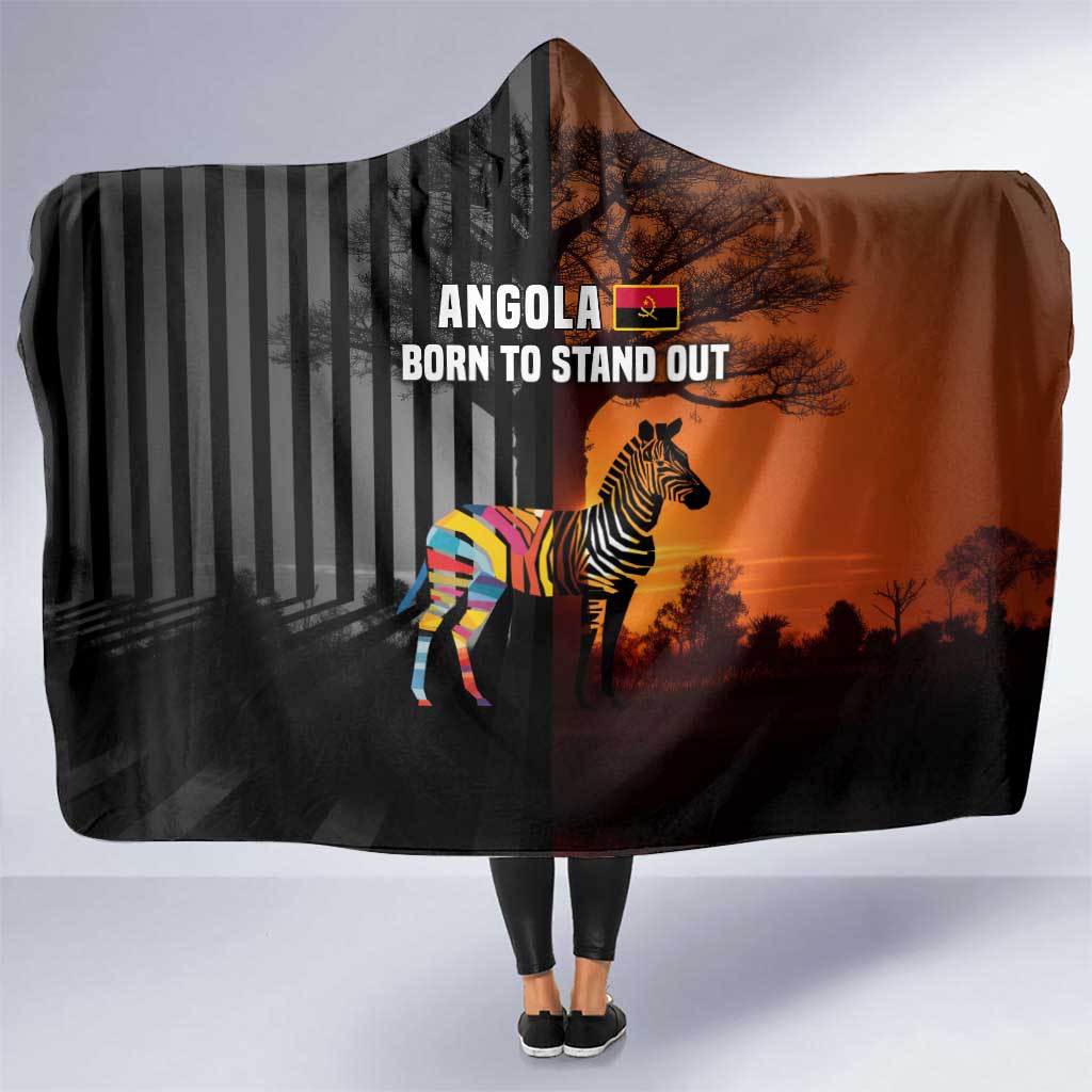 Angola Hooded Blanket with Sunset Zebra Design and African Nature - Wonder Print Shop