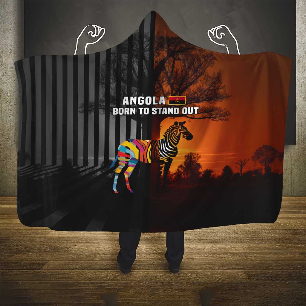 Angola Hooded Blanket with Sunset Zebra Design and African Nature - Wonder Print Shop