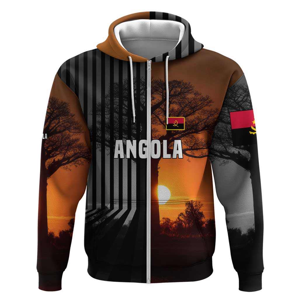 Angola Hoodie with Sunset Zebra Design and African Nature - Wonder Print Shop