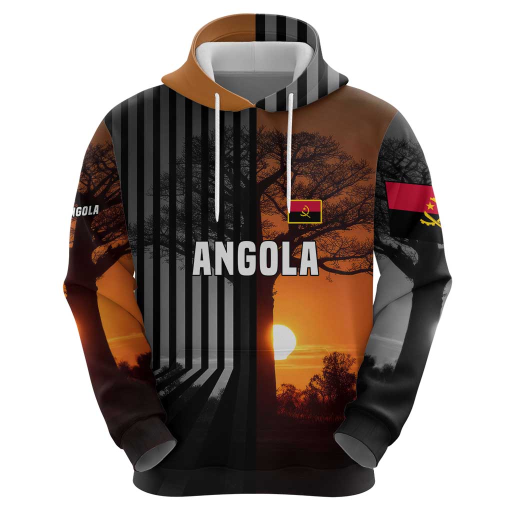Angola Hoodie with Sunset Zebra Design and African Nature - Wonder Print Shop
