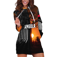 Angola Hoodie Dress with Sunset Zebra Design and African Nature - Wonder Print Shop