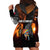 Angola Hoodie Dress with Sunset Zebra Design and African Nature - Wonder Print Shop