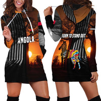 Angola Hoodie Dress with Sunset Zebra Design and African Nature - Wonder Print Shop