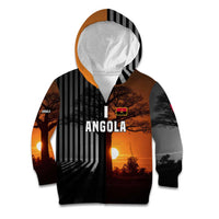 Angola Kid Hoodie with Sunset Zebra Design and African Nature - Wonder Print Shop