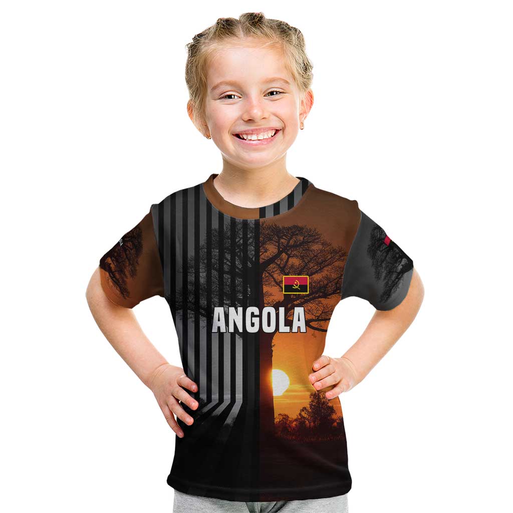 Angola Kid T Shirt with Sunset Zebra Design and African Nature - Wonder Print Shop