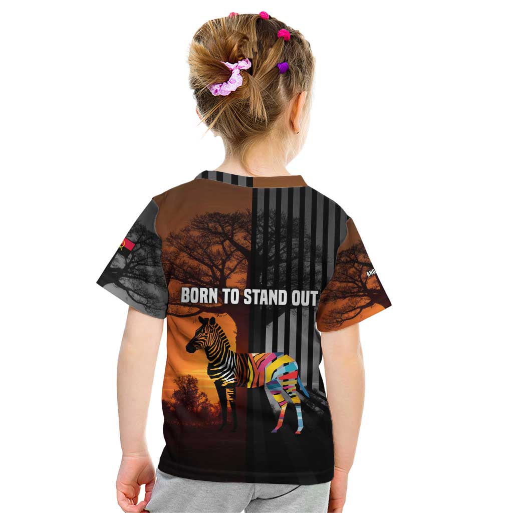 Angola Kid T Shirt with Sunset Zebra Design and African Nature - Wonder Print Shop