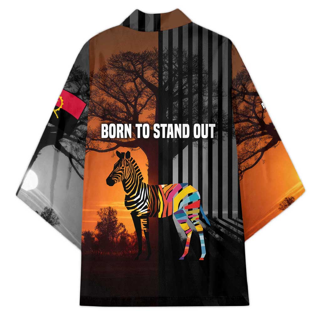 Angola Kimono with Sunset Zebra Design and African Nature - Wonder Print Shop