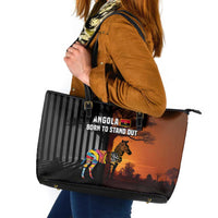 Angola Leather Tote Bag with Sunset Zebra Design and African Nature - Wonder Print Shop