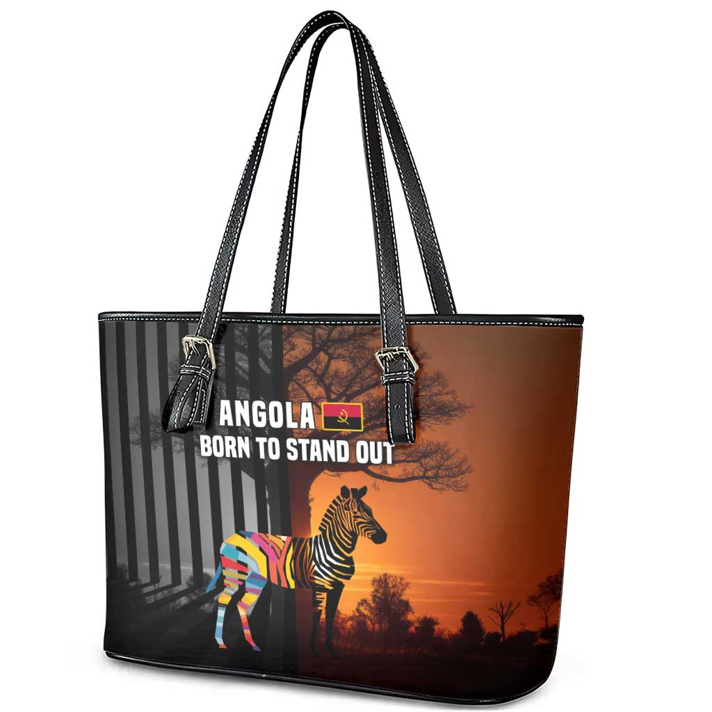 Angola Leather Tote Bag with Sunset Zebra Design and African Nature - Wonder Print Shop