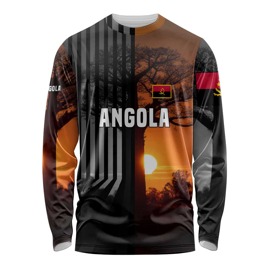 Angola Long Sleeve Shirt with Sunset Zebra Design and African Nature - Wonder Print Shop