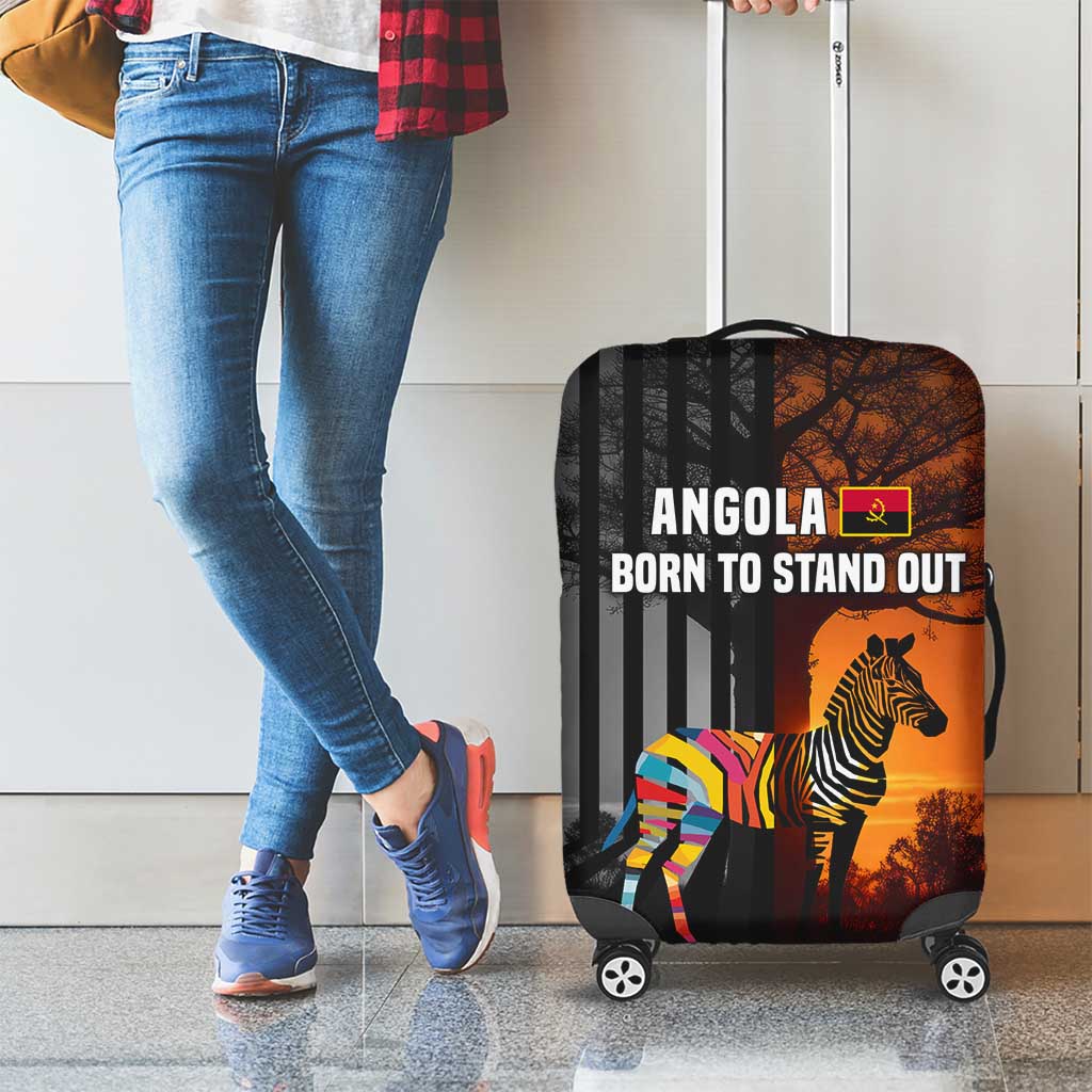 Angola Luggage Cover with Sunset Zebra Design and African Nature - Wonder Print Shop