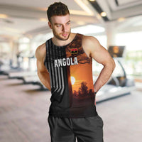 Angola Men Tank Top with Sunset Zebra Design and African Nature - Wonder Print Shop