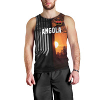 Angola Men Tank Top with Sunset Zebra Design and African Nature - Wonder Print Shop