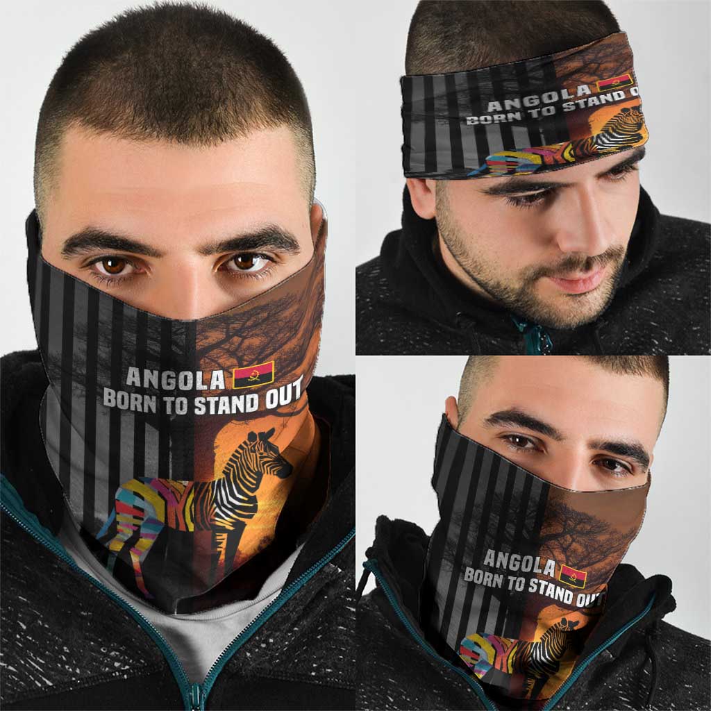 Angola Neck Gaiter with Sunset Zebra Design and African Nature TS04