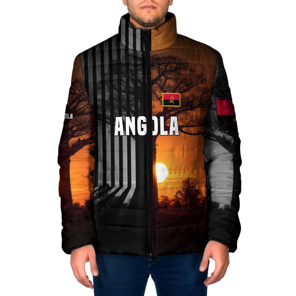Angola Padded Jacket with Sunset Zebra Design and African Nature - Wonder Print Shop