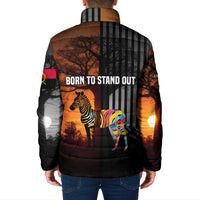 Angola Padded Jacket with Sunset Zebra Design and African Nature - Wonder Print Shop