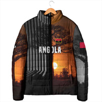 Angola Padded Jacket with Sunset Zebra Design and African Nature - Wonder Print Shop