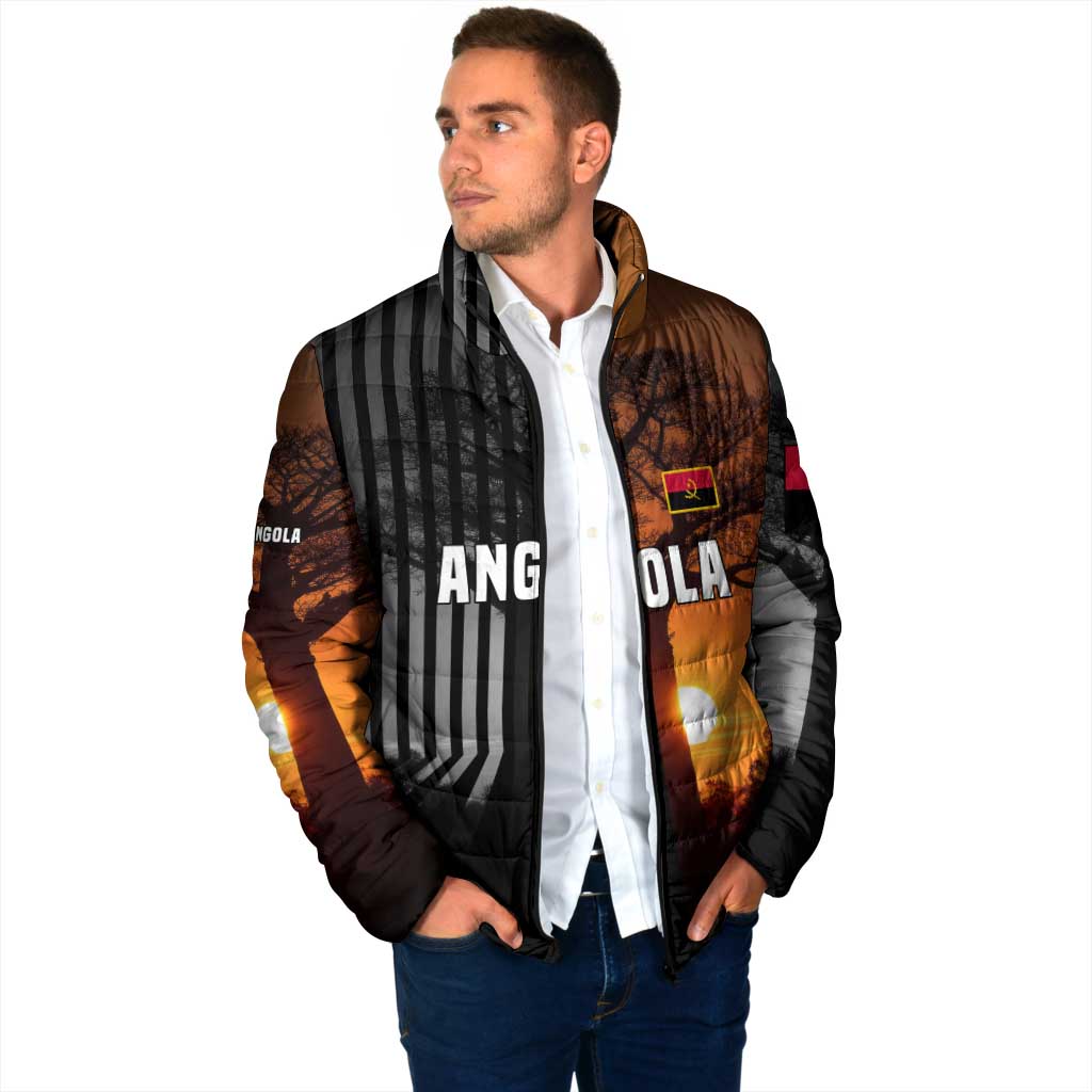 Angola Padded Jacket with Sunset Zebra Design and African Nature - Wonder Print Shop