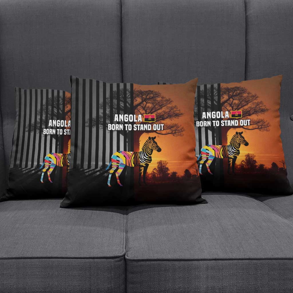 Angola Pillow Cover with Sunset Zebra Design and African Nature - Wonder Print Shop