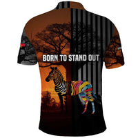 Angola Polo Shirt with Sunset Zebra Design and African Nature - Wonder Print Shop