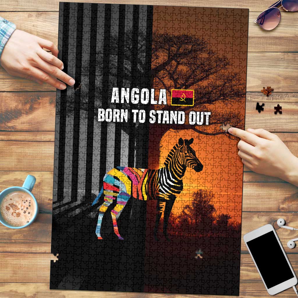 Angola Puzzle with Sunset Zebra Design and African Nature - Wonder Print Shop