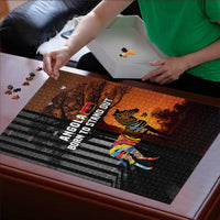 Angola Puzzle with Sunset Zebra Design and African Nature - Wonder Print Shop