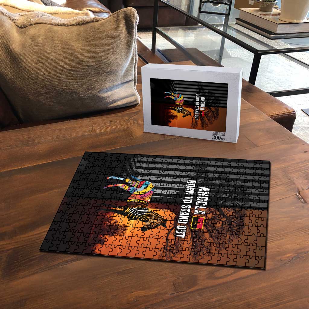 Angola Puzzle with Sunset Zebra Design and African Nature - Wonder Print Shop
