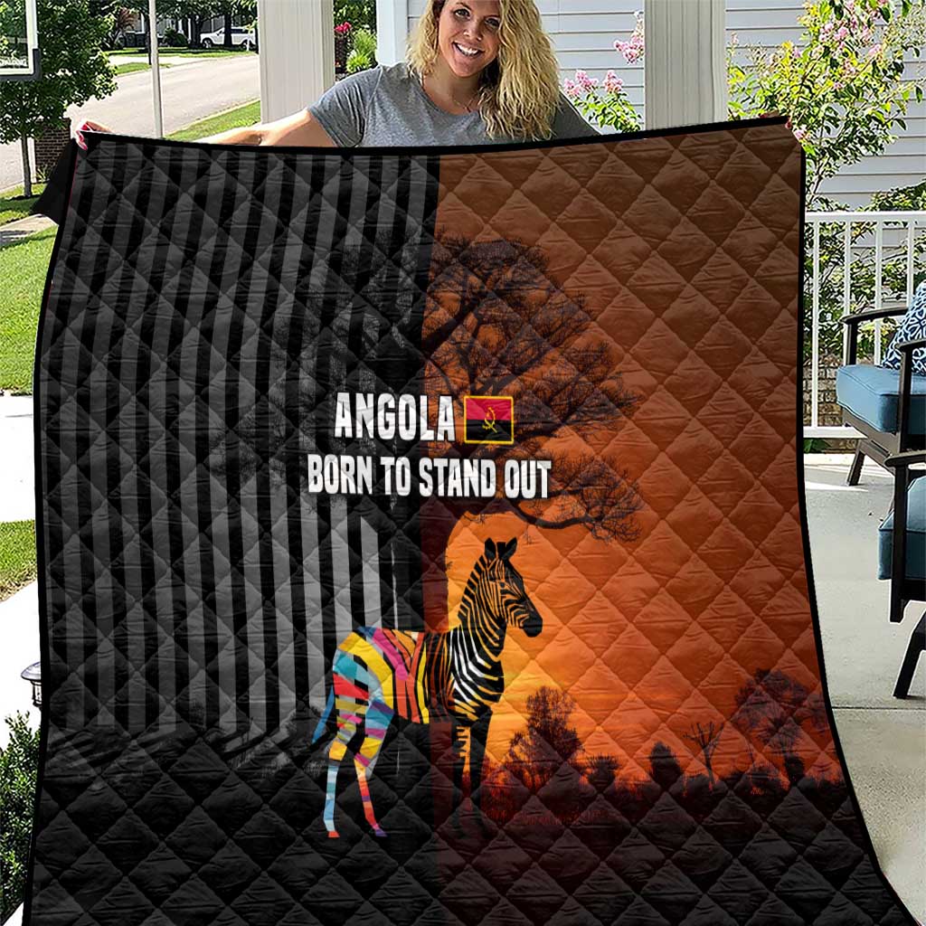 Angola Quilt with Sunset Zebra Design and African Nature - Wonder Print Shop