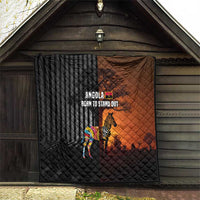 Angola Quilt with Sunset Zebra Design and African Nature - Wonder Print Shop