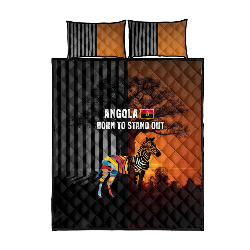 Angola Quilt Bed Set with Sunset Zebra Design and African Nature - Wonder Print Shop