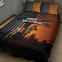 Angola Quilt Bed Set with Sunset Zebra Design and African Nature - Wonder Print Shop